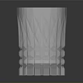 Clear Glass Drinking Cup With Textured Crystal Design And Smooth Surface 3d model