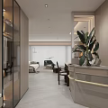 Modern Living and Dining Room Interior With Sofa TV Wall Open Kitchen And Pendant Lights