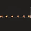 Modern Linear Chandelier With Glass Shades And Warm Illuminating Lights