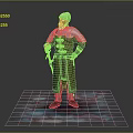 Medieval Warrior in White Turban and Plate Armor With Dagger and Creature Pattern Base