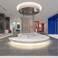 Modern Luxury Bathroom Showroom With Bathtub Shower Enclosure And Display Cabinets