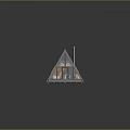 Triangle Shaped House Exterior Design With Wooden Deck And Large Windows