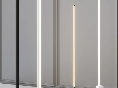 Modern Slim Floor Lamps In Black And White For Living Room Interior Lighting 3d model