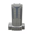 Tall Modern Hotel Building Exterior With Multiple Windows And Ground Floor Base 3d model