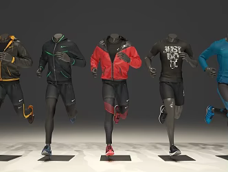 Model running trotting running figure nike sports 3d model