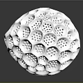 White Golf Ball With Hexagonal Surface Texture On Dark Background With Reflection 3d model