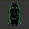 Sporty Black And Green Car Seat With Four Point Harness Design For Vehicles