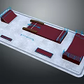 3D Skatepark Layout For Sports Fitness With Ramps Rails And Platforms Design