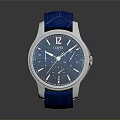 Stylish Modern Watch With Blue Strap And Silver Dial Transparent Surface Design