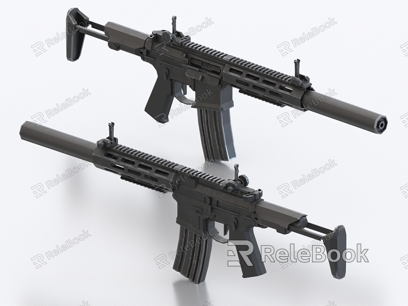 submachine gun assault rifle weapon firearms model