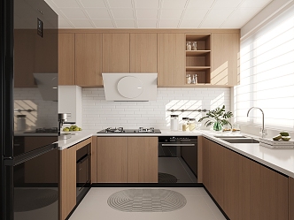 Modern Kitchen Cabinet Hanging Cabinet Kitchen Supplies Range Hood 3d model