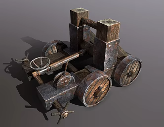 Catapult Launcher Gun Chariot 3d model