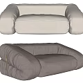 Modern Multiplayer Sofa Fabric Lazy Sofa Double Sofa 3d model