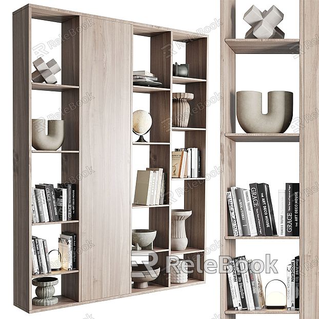 Modern Bookshelf Bookcase Decorations Furnishings Ornaments Book Ornaments model