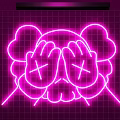 Cute Pink Cartoon Character Design Decorative Neon Light With Hands Covering Face