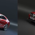 Red Mercedes Benz Sedan With Black Roof And Sleek Alloy Wheels Design