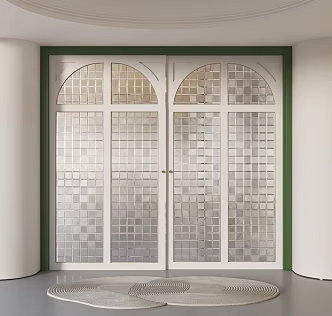 Modern double door sliding door glass door 3d model