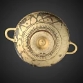 Ancient Greek Style Chandelier With Black Patterns And Decorative Handles Base Decoration