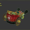 Red Toy Car With Number 1 Design Red Wheels And Wooden Colorful Decorative Parts