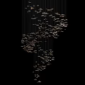 Modern Artistic Chandelier With Cascading Small Metallic Elements On Black Background 3d model