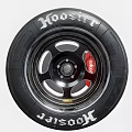 Hoosier Tire with Metallic Alloy Wheel and Red Center Logo Detail Design