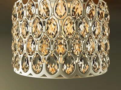 Elegant Crystal Chandelier With Teardrop Shaped Crystals And Metal Frame Sparkling Lighting 3d model