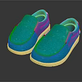 Turquoise Casual Slip On Shoes With White Sole And Perforated Upper Design