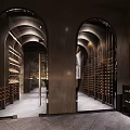 Modern Wine Cellar Interior With Wooden Walls Stone Accent Wall And Zebra Artwork Black Armchairs