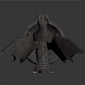 Winged Dragon Metal Sculpture With Decorative Stand And Bowl Base Design