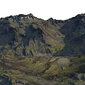 Natural Garden Landscape with 3D Mountain Terrain Valley and Lush Vegetation