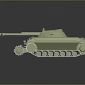 Light Green Tank 3D Model With Cannon Tracks And Dark Surface Reflections 3d model