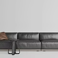 Modern three-person sofa multi-person sofa side combination 3d model