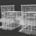 Vintage Old West Two Story Wooden Building Models With Storefront Signs