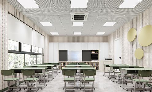 Modern Classroom School Classroom 3d model