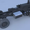 Heavy Duty Truck Chassis With Large Tires Metal Frame And Mechanical Components