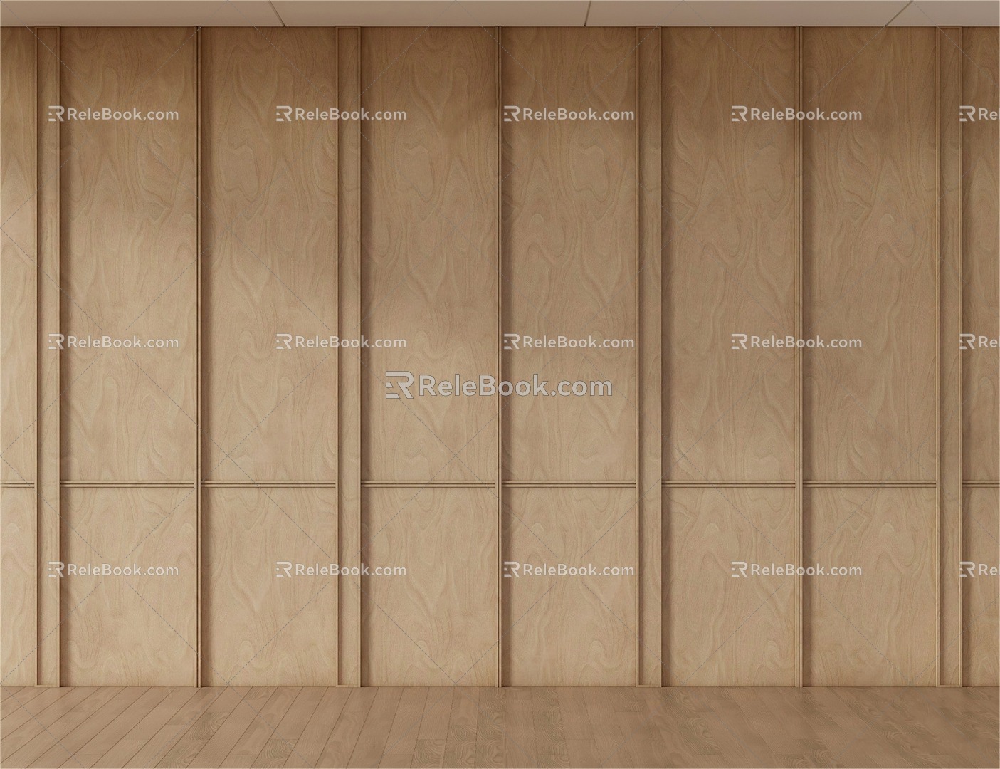 Wood veneer background wall 3d model