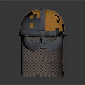 Orange Silver Decorative Medieval Warrior Weapon Helmet With Metal Visor And Leather Neck Guard