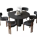 Modern Dining Table and Chair Combination Dining Chair Single Chair 3d model
