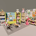 Kids Room Storage Shelves With Stuffed Toys And Colorful Book Storage