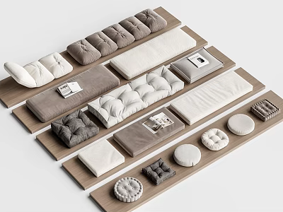 Cushion Bay Window Cushion Round Cushion Cushion Cushion Cushion 3d model