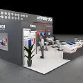 HYPDTECH Exhibition Booth With Display Screens Reception Desk And Product Displays