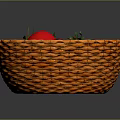 Fresh Ripe Red Tomatoes in a Wicker Basket on Dark Background