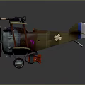 Vintage Brown Biplane With Detailed Pink Design Retro Wings And Classic Propeller Structure
