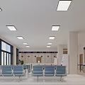 Modern Nurse Station Entrance With Digital Sign Glass Doors Reception Counter And Green Plants