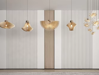 Japanese-style chandelier 3d model