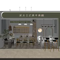 Modern Beauty Hair Salon Interior With Mirrors Chairs Shelves And Green Plants