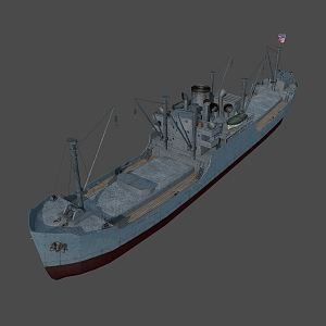 modern supply ship small supply ship 3d model