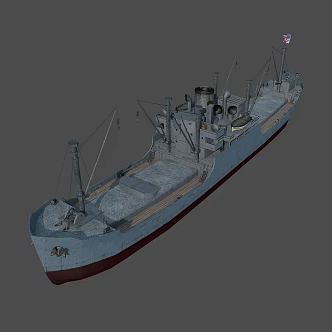 modern supply ship small supply ship 3d model