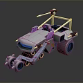 Gray Concept Engineering Car With Mechanical Arm And Large Wheels