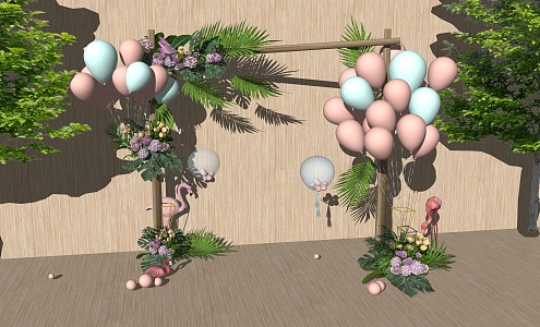 Wedding Balloons Modern Balloons 3d model